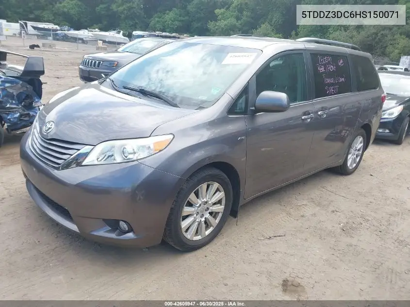 2017 Toyota Sienna Xle 7 Passenger VIN: 5TDDZ3DC6HS150071 Lot: 42605947