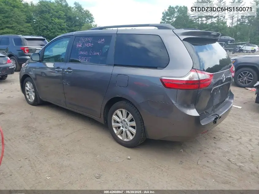 2017 Toyota Sienna Xle 7 Passenger VIN: 5TDDZ3DC6HS150071 Lot: 42605947