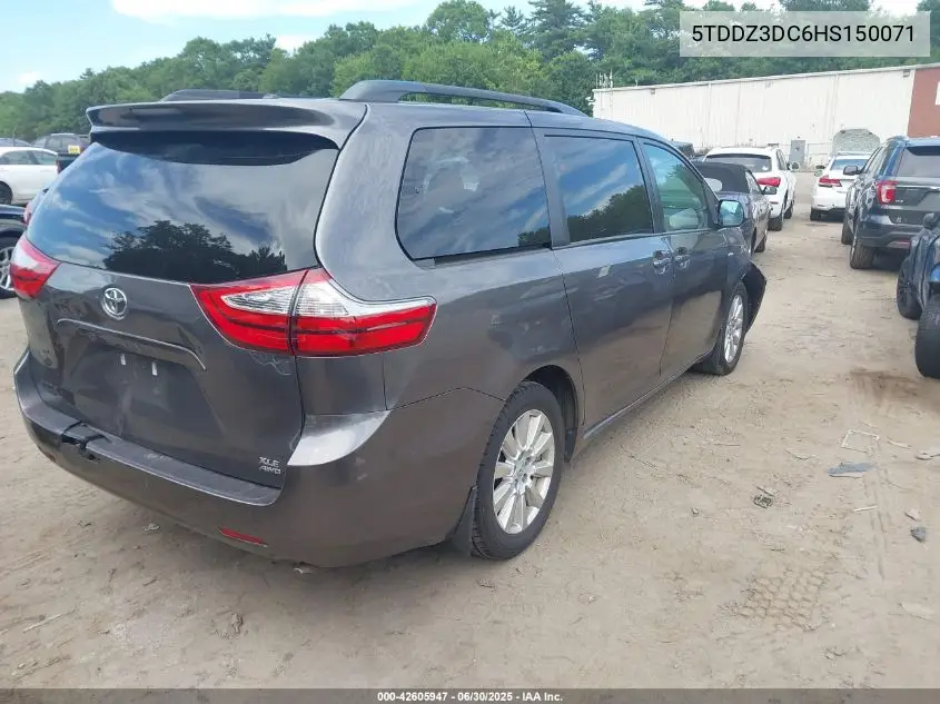 2017 Toyota Sienna Xle 7 Passenger VIN: 5TDDZ3DC6HS150071 Lot: 42605947