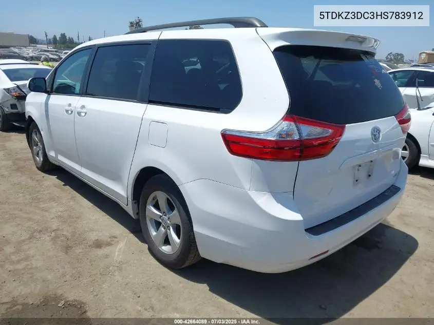 2017 Toyota Sienna Le 8 Passenger VIN: 5TDKZ3DC3HS783912 Lot: 42664089