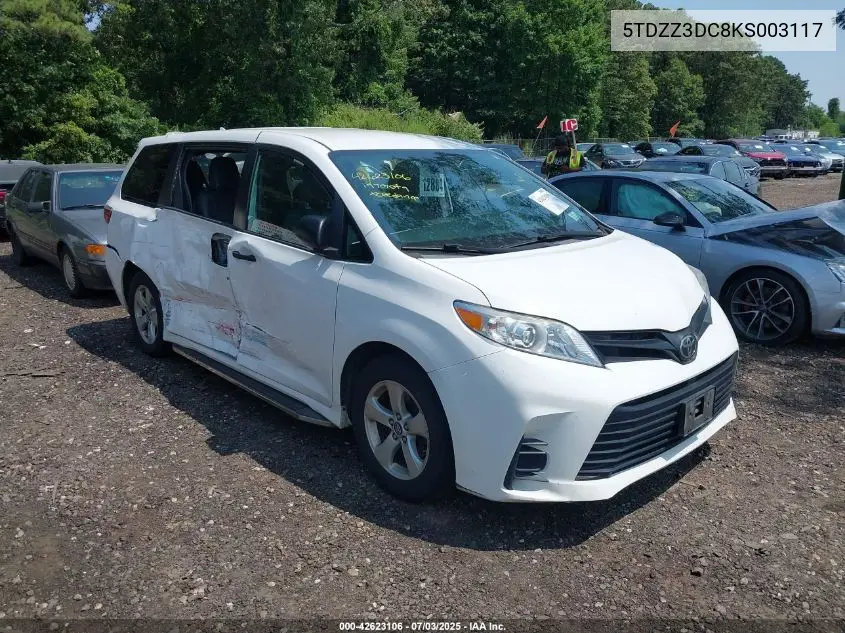 2019 Toyota Sienna L 7 Passenger VIN: 5TDZZ3DC8KS003117 Lot: 42623106