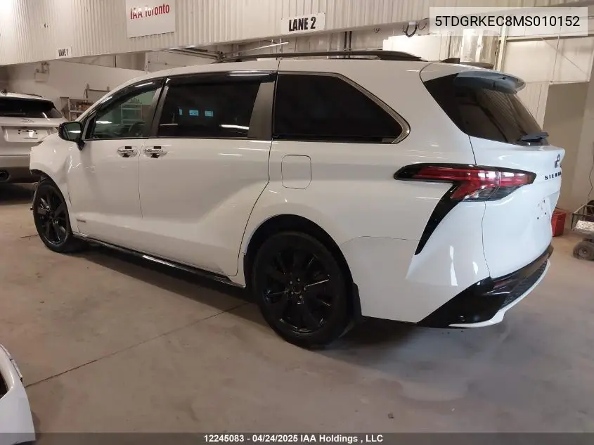 2021 Toyota Sienna Le/Xle/Xse/Limited/Platinum VIN: 5TDGRKEC8MS010152 Lot: 12245083