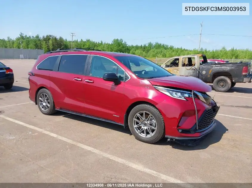 2021 Toyota Sienna Xse 7-Passenger VIN: 5TDGSKFC3MS003953 Lot: 12334908
