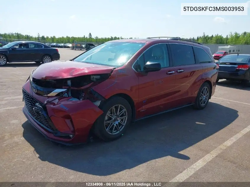 2021 Toyota Sienna Xse 7-Passenger VIN: 5TDGSKFC3MS003953 Lot: 12334908