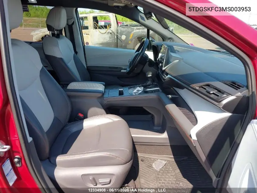 2021 Toyota Sienna Xse 7-Passenger VIN: 5TDGSKFC3MS003953 Lot: 12334908