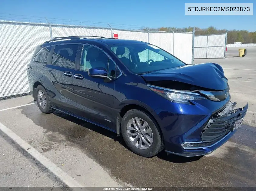 2021 Toyota Sienna Xle VIN: 5TDJRKEC2MS023873 Lot: 42007925