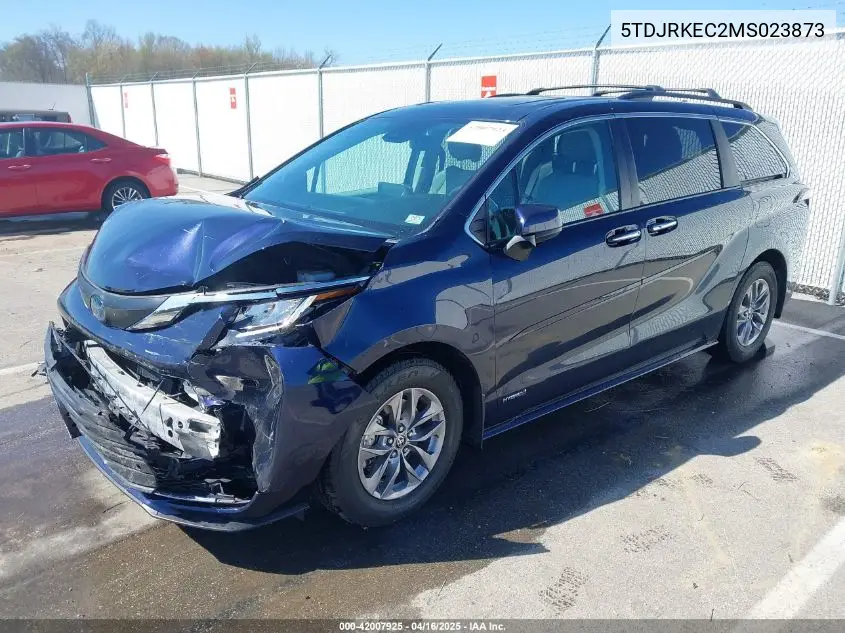 2021 Toyota Sienna Xle VIN: 5TDJRKEC2MS023873 Lot: 42007925