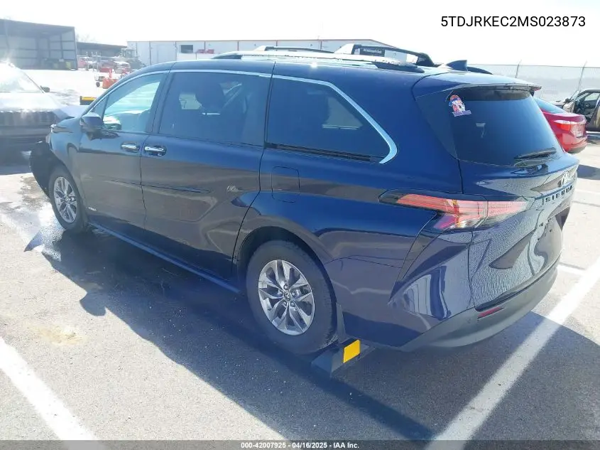 2021 Toyota Sienna Xle VIN: 5TDJRKEC2MS023873 Lot: 42007925