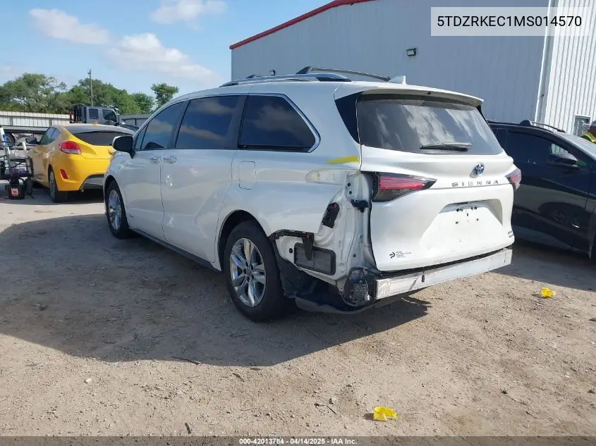 2021 Toyota Sienna Limited VIN: 5TDZRKEC1MS014570 Lot: 42013784