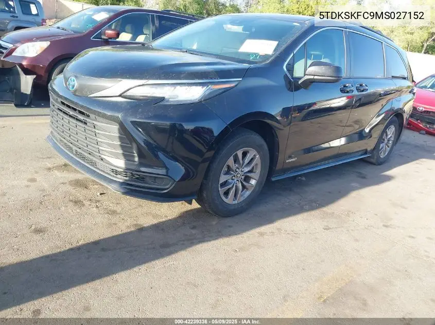 2021 Toyota Sienna Le VIN: 5TDKSKFC9MS027152 Lot: 42239336