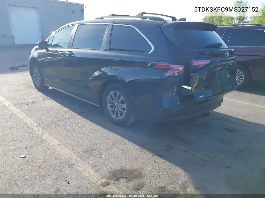 2021 Toyota Sienna Le VIN: 5TDKSKFC9MS027152 Lot: 42239336