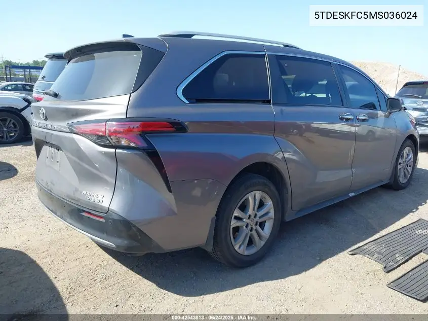 2021 Toyota Sienna Platinum VIN: 5TDESKFC5MS036024 Lot: 42543813