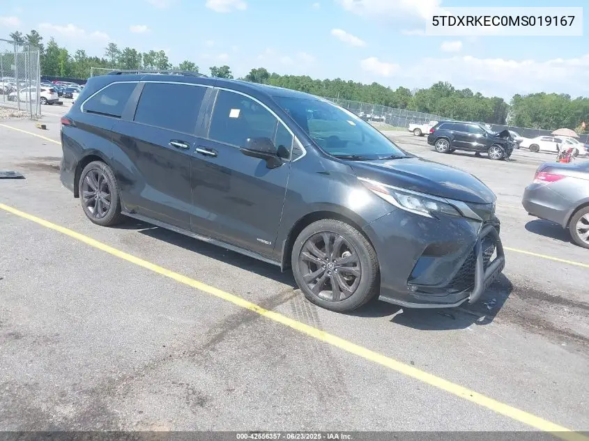 2021 Toyota Sienna Xse VIN: 5TDXRKEC0MS019167 Lot: 42556357