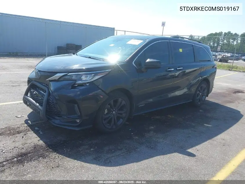 2021 Toyota Sienna Xse VIN: 5TDXRKEC0MS019167 Lot: 42556357