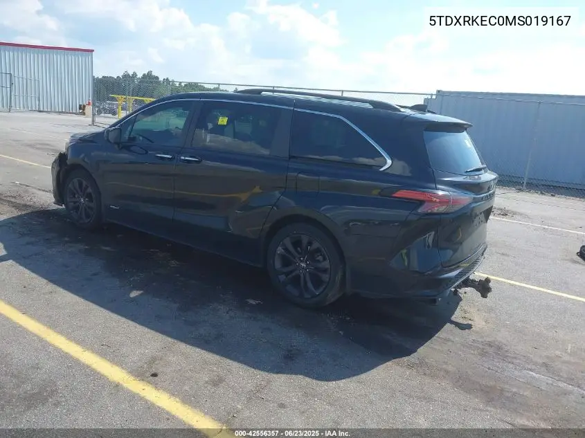 2021 Toyota Sienna Xse VIN: 5TDXRKEC0MS019167 Lot: 42556357