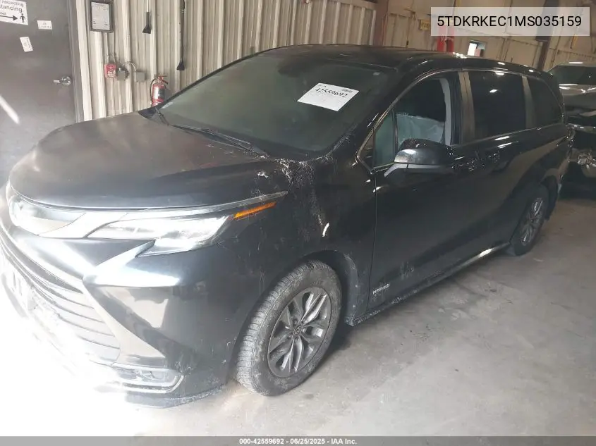 2021 Toyota Sienna Le VIN: 5TDKRKEC1MS035159 Lot: 42559692