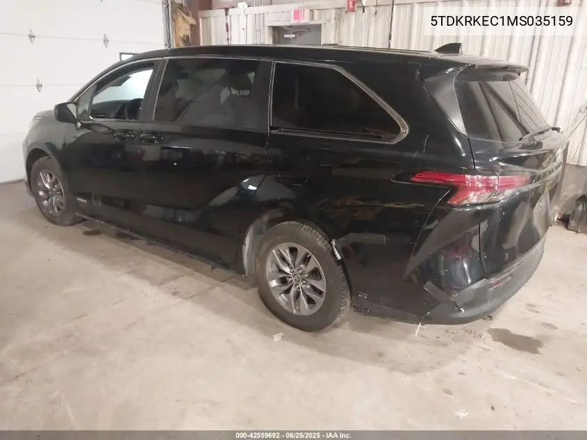 2021 Toyota Sienna Le VIN: 5TDKRKEC1MS035159 Lot: 42559692