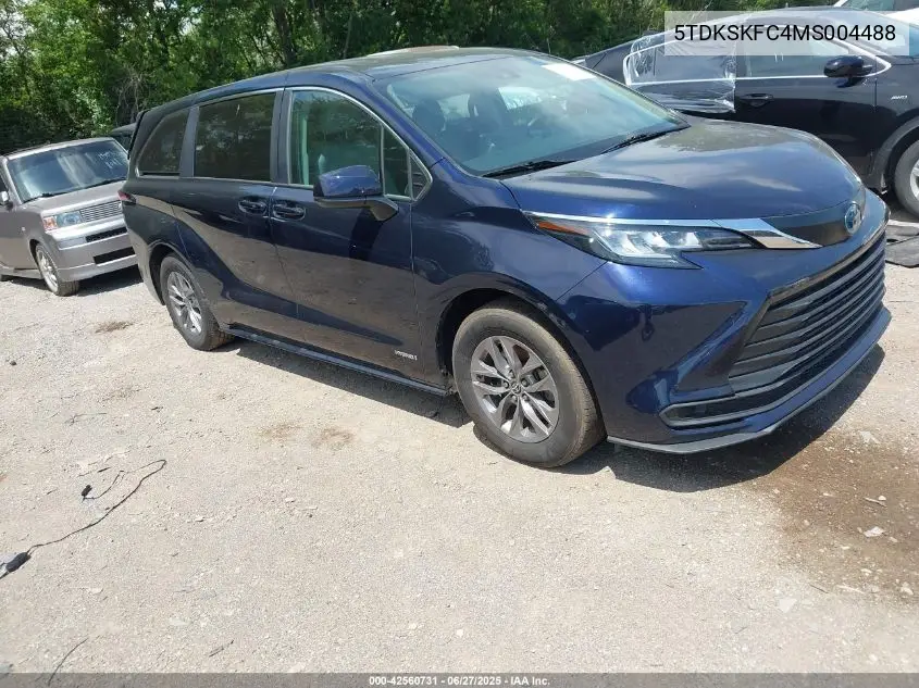 2021 Toyota Sienna Le VIN: 5TDKSKFC4MS004488 Lot: 42560731