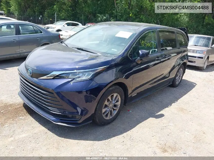 2021 Toyota Sienna Le VIN: 5TDKSKFC4MS004488 Lot: 42560731