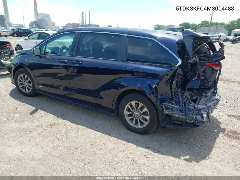 2021 Toyota Sienna Le VIN: 5TDKSKFC4MS004488 Lot: 42560731