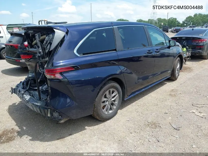 2021 Toyota Sienna Le VIN: 5TDKSKFC4MS004488 Lot: 42560731