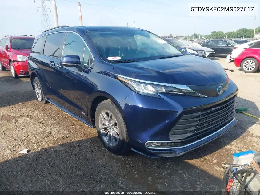 2021 Toyota Sienna Xle VIN: 5TDYSKFC2MS027617 Lot: 42562960