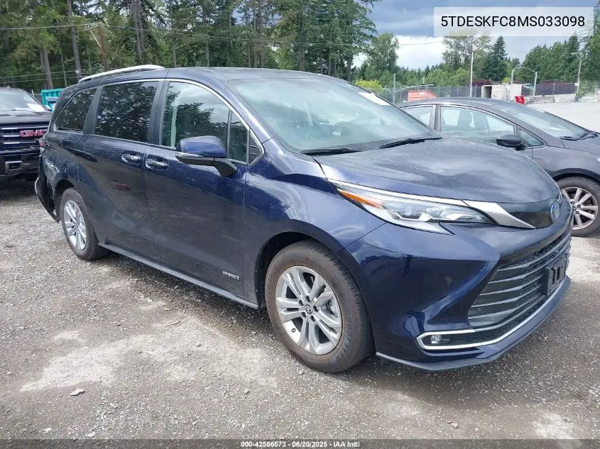 2021 Toyota Sienna Platinum VIN: 5TDESKFC8MS033098 Lot: 42566573