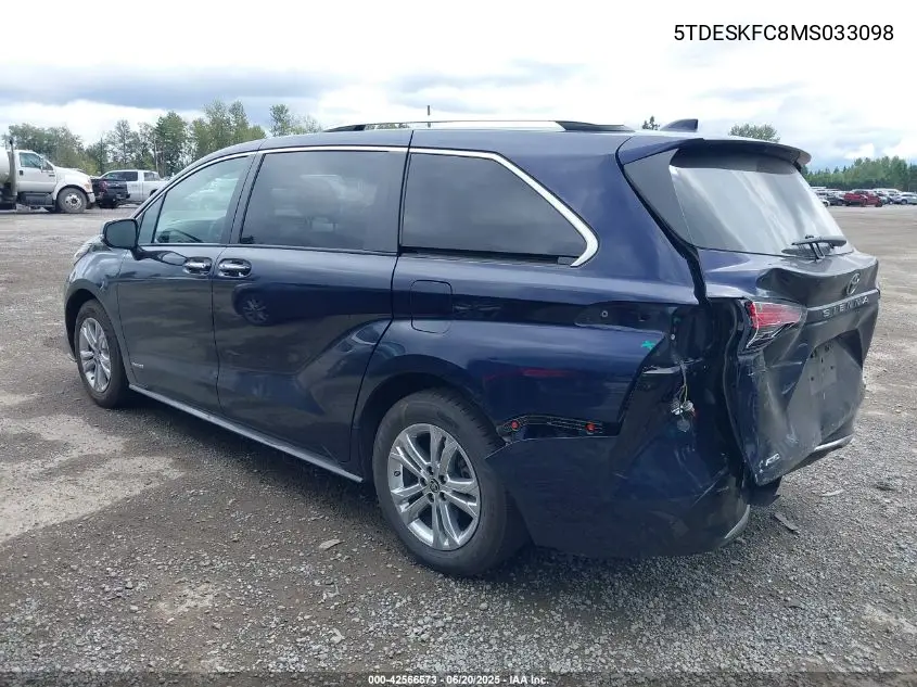 2021 Toyota Sienna Platinum VIN: 5TDESKFC8MS033098 Lot: 42566573