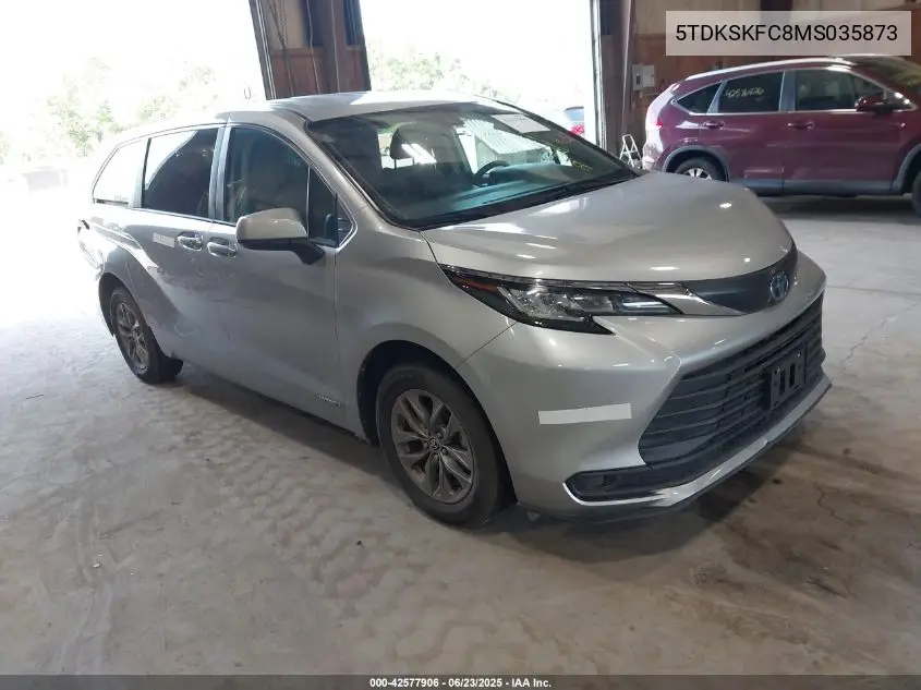 2021 Toyota Sienna Le VIN: 5TDKSKFC8MS035873 Lot: 42577906