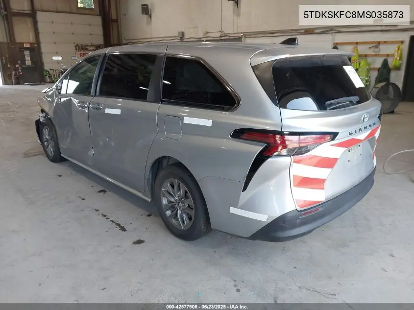 2021 Toyota Sienna Le VIN: 5TDKSKFC8MS035873 Lot: 42577906