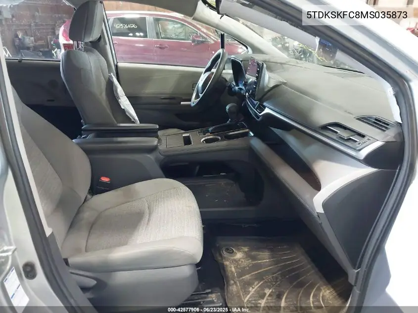 2021 Toyota Sienna Le VIN: 5TDKSKFC8MS035873 Lot: 42577906
