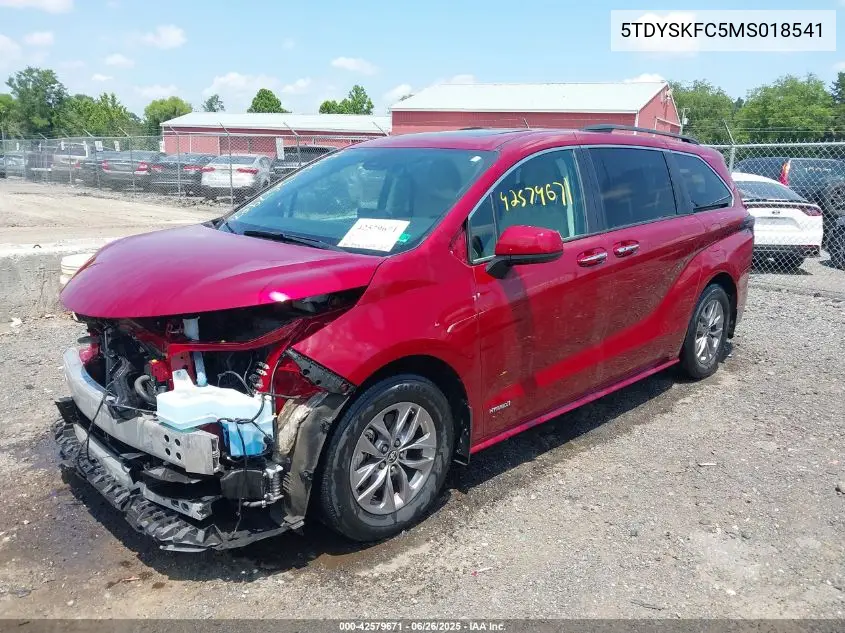 2021 Toyota Sienna Xle VIN: 5TDYSKFC5MS018541 Lot: 42579671
