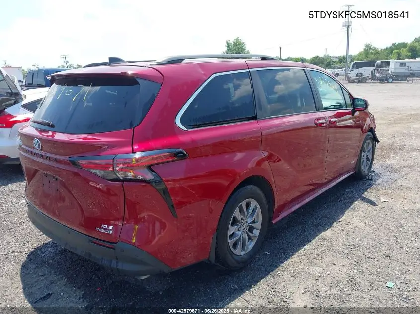 2021 Toyota Sienna Xle VIN: 5TDYSKFC5MS018541 Lot: 42579671