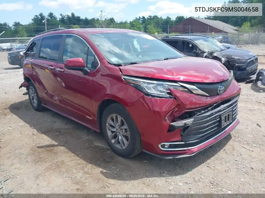 2021 Toyota Sienna Xle VIN: 5TDJSKFC9MS004658 Lot: 42586290