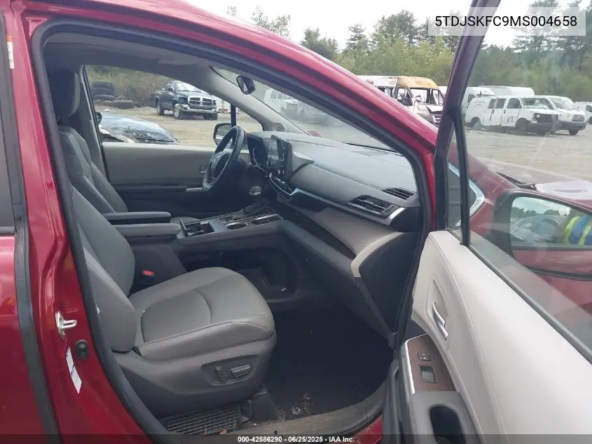 2021 Toyota Sienna Xle VIN: 5TDJSKFC9MS004658 Lot: 42586290
