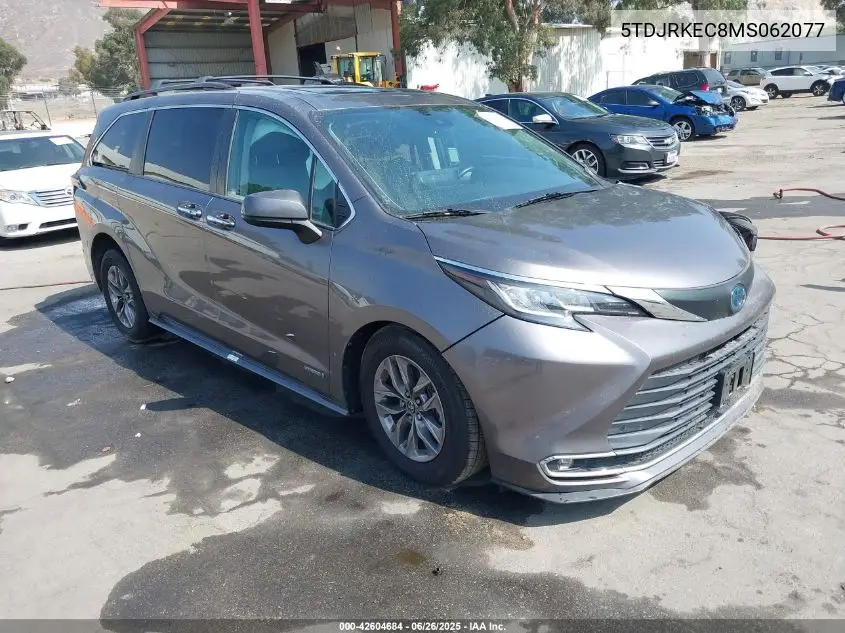 2021 Toyota Sienna Xle VIN: 5TDJRKEC8MS062077 Lot: 42604684