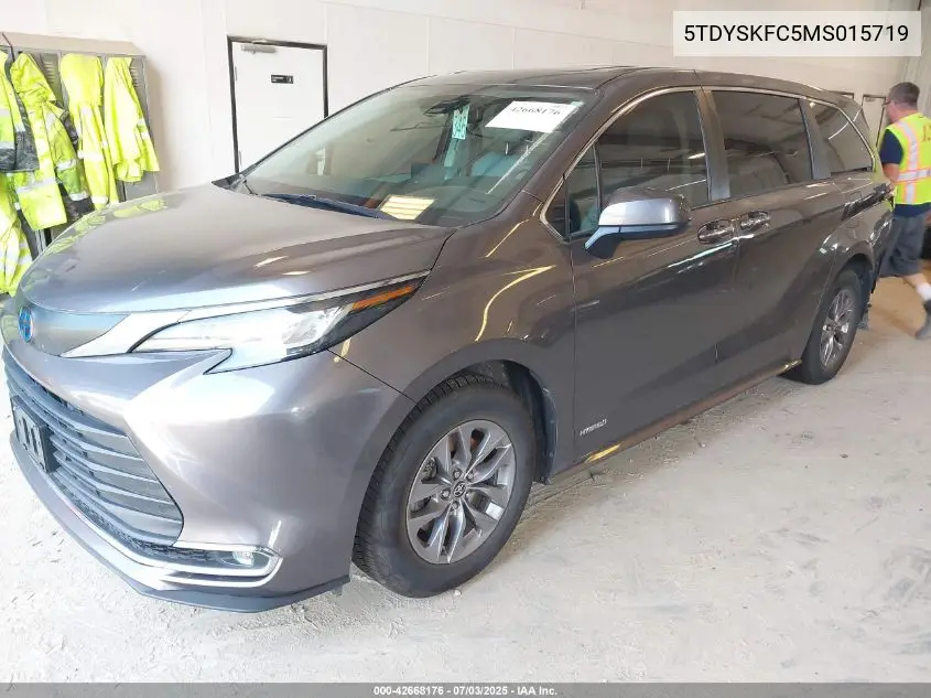 2021 Toyota Sienna Xle VIN: 5TDYSKFC5MS015719 Lot: 42668176