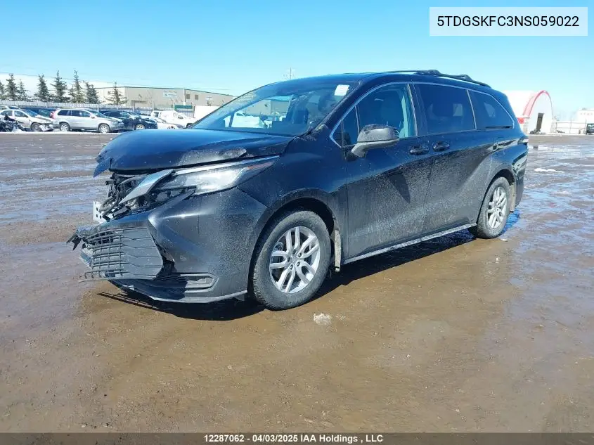 2022 Toyota Sienna Le/Xle/Xse/Limited/Platinum VIN: 5TDGSKFC3NS059022 Lot: 12287062