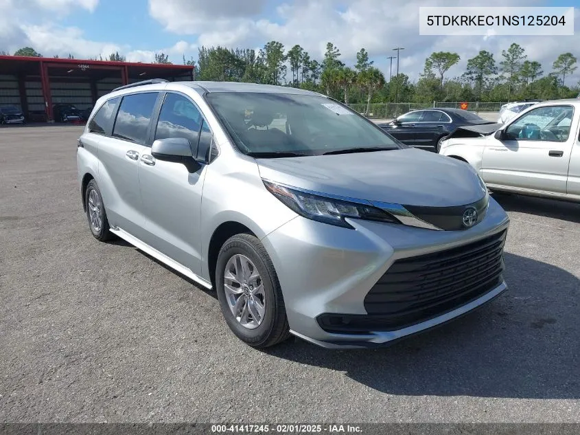 2022 Toyota Sienna Le VIN: 5TDKRKEC1NS125204 Lot: 41417245