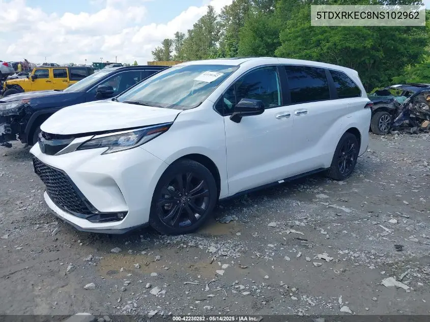 2022 Toyota Sienna Xse VIN: 5TDXRKEC8NS102962 Lot: 42230282