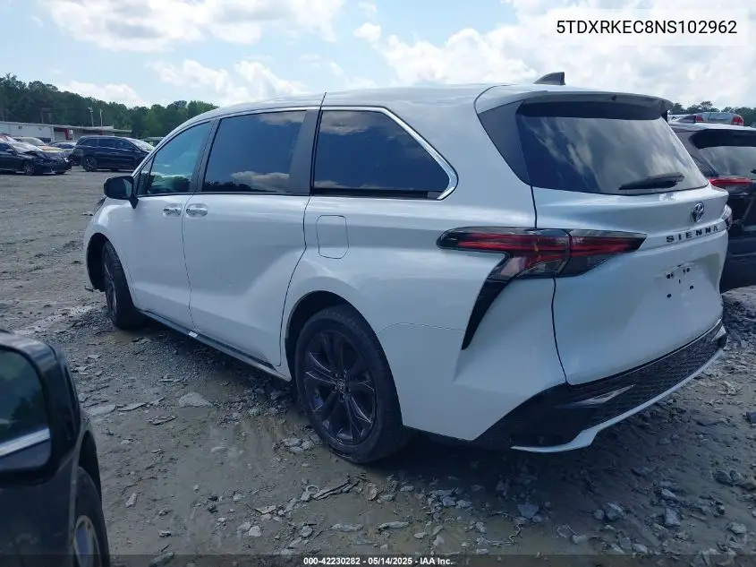 2022 Toyota Sienna Xse VIN: 5TDXRKEC8NS102962 Lot: 42230282
