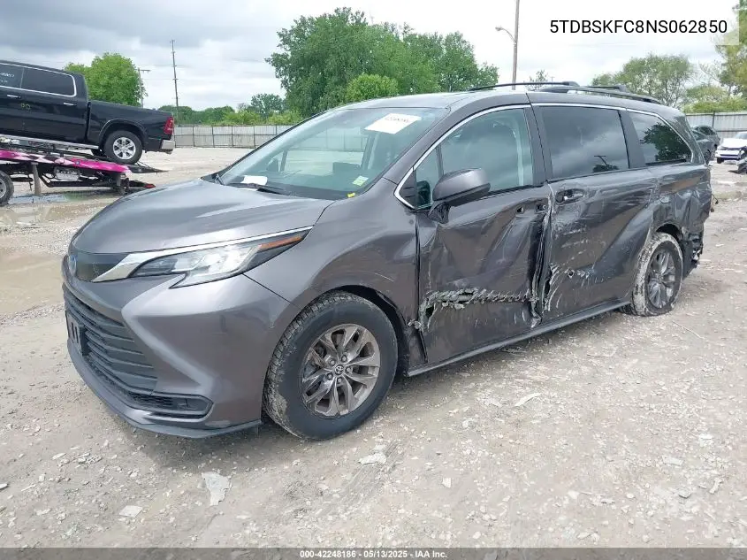 2022 Toyota Sienna Le VIN: 5TDBSKFC8NS062850 Lot: 42248186