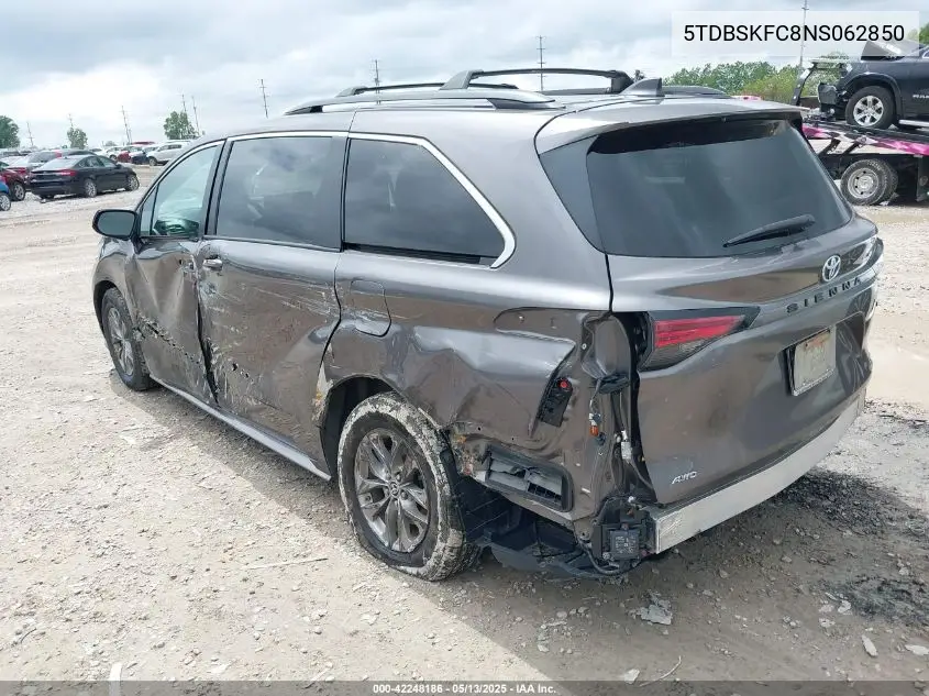 2022 Toyota Sienna Le VIN: 5TDBSKFC8NS062850 Lot: 42248186