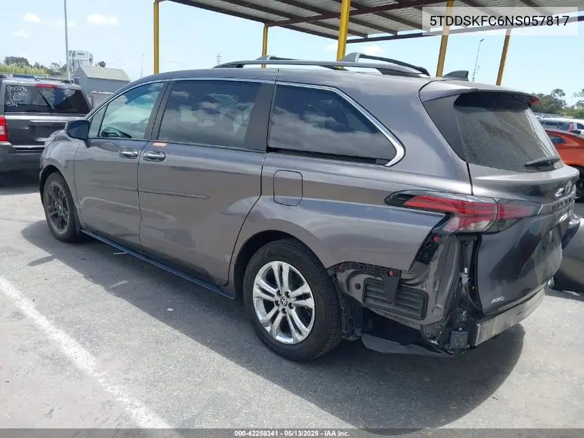 2022 Toyota Sienna Xse VIN: 5TDDSKFC6NS057817 Lot: 42258341