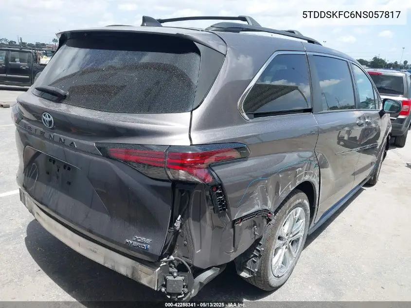 2022 Toyota Sienna Xse VIN: 5TDDSKFC6NS057817 Lot: 42258341