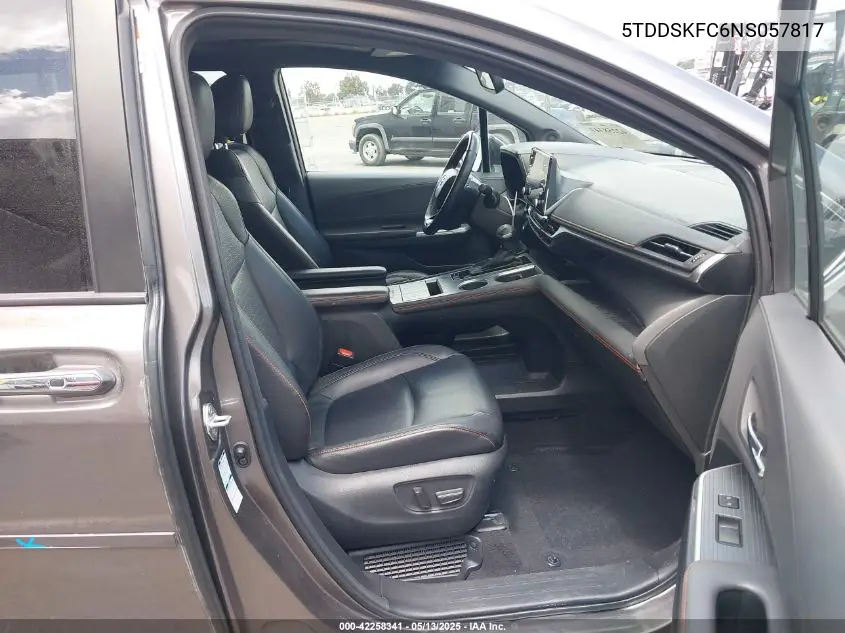 2022 Toyota Sienna Xse VIN: 5TDDSKFC6NS057817 Lot: 42258341