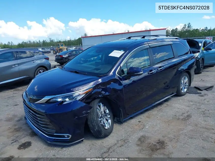 2022 Toyota Sienna Platinum VIN: 5TDESKFC4NS072028 Lot: 42264642