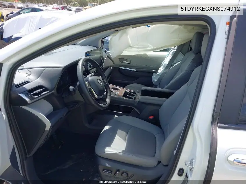 2022 Toyota Sienna Xle VIN: 5TDYRKECXNS074912 Lot: 42266527