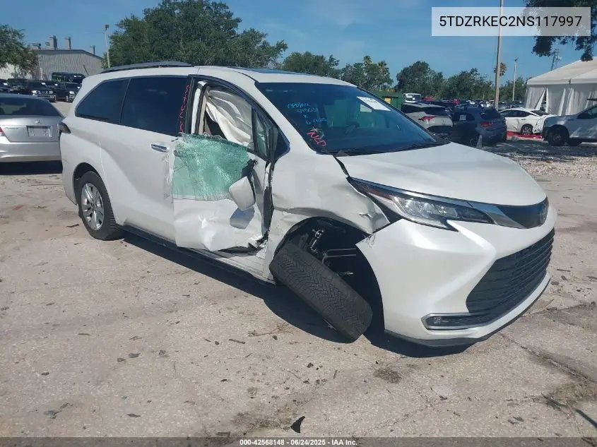 2022 Toyota Sienna Limited VIN: 5TDZRKEC2NS117997 Lot: 42568148