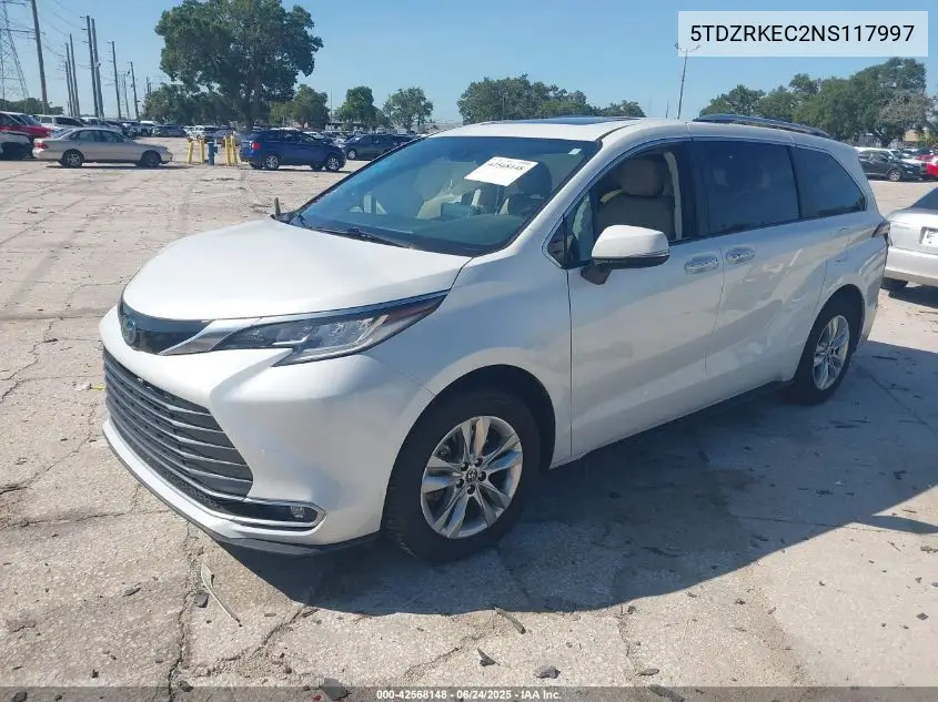 2022 Toyota Sienna Limited VIN: 5TDZRKEC2NS117997 Lot: 42568148